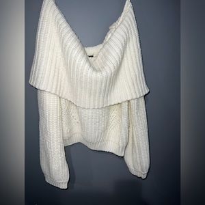 Lulu’s Off Shoulder White Sweater